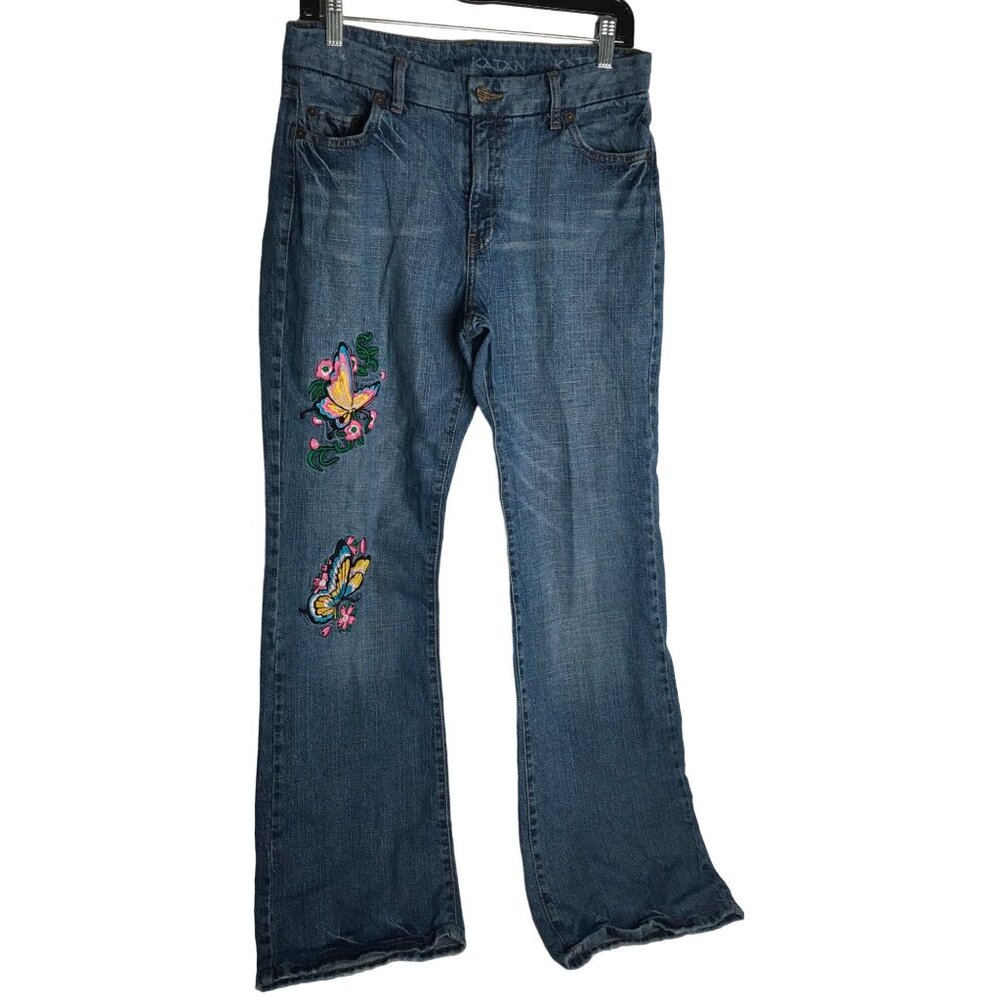 Katan Womens Embroidered Butterfly‎ Jeans Size 10